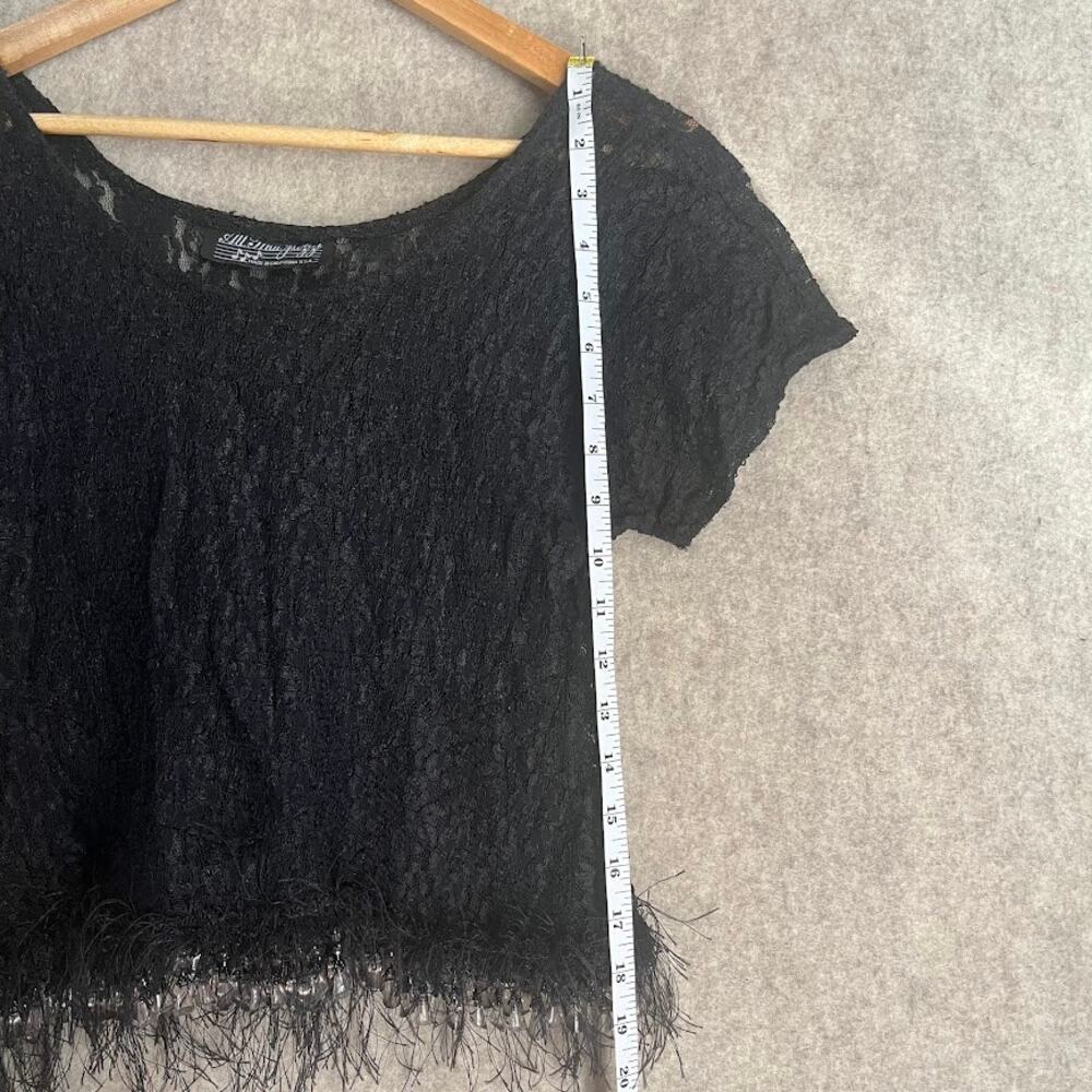 All That Jazz Black Whismigoth Lace Beaded Top - Picture 9 of 9
